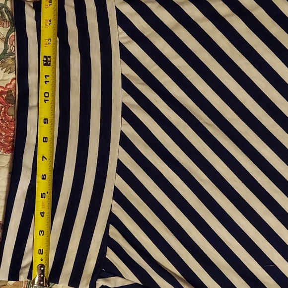 LILY ROSE Maxi Skirt Blue White Angled Stripes or Strapless Dress - Picture 6 of 7